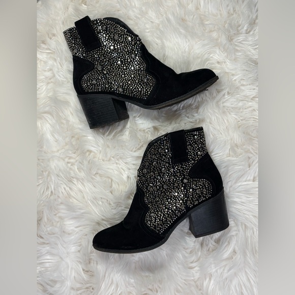 Sugar Shoes - Sugar Comet Jeweled Rhinestone Western Ankle Boots Size 8